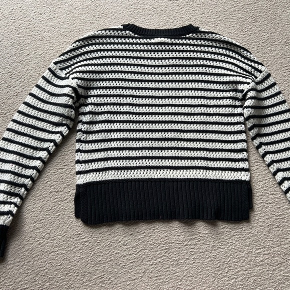 Aeropostale Women Cable Knit Cropped Pullover Sweater Top Long Sleeve Striped XS - Picture 8 of 11
